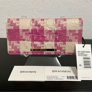 Brahmin Ady EMPOWER SAKURA Leather Wallet PLAID PATTERN NWT